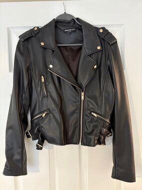 Women's Black vegan Leather Jacket